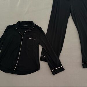 Victoria's Secret Black Pajama Set with White Trim